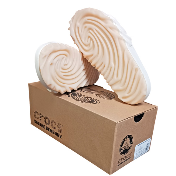 Salehe Bembury x Crocs Pollex Slide Parsnip 208685-1MC Fingerprint Design M10W12 - Picture 8 of 15